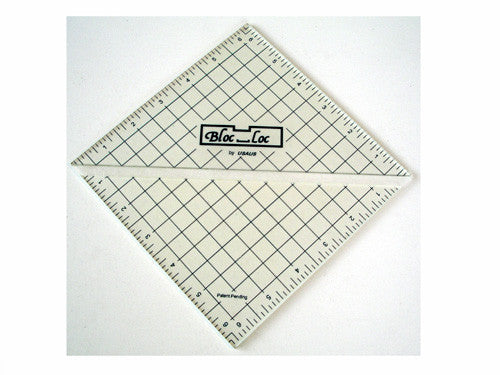 Ruler - Half-Square Triangle Square Up Ruler by Bloc Loc 6.5" (HST)