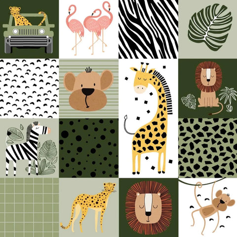 Wild Safari Panel by JJ Design House for 3Wishes Fabric (24192-MLT-CTN-D)
