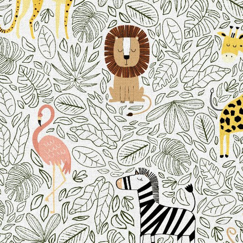 Wild and Free by JJ Design House for 3Wishes Fabric -(4193- WHT-CTN-D)