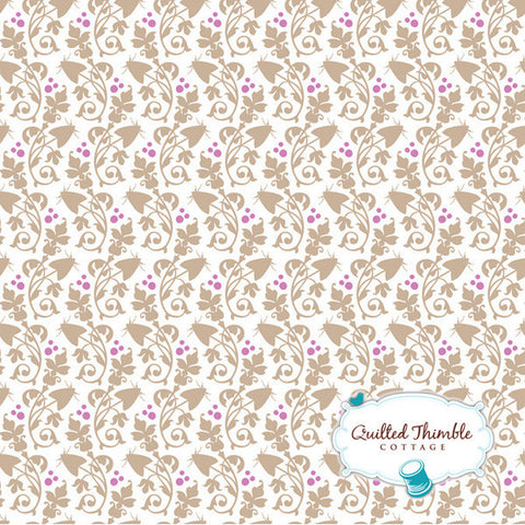 Garden of Delights by Jules Davis - Moth Flower Taupe (109.101.03.3)