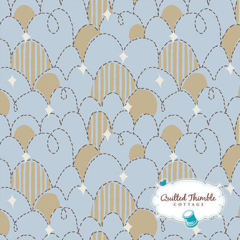Feather N Stitch by Sarah Watts - Stitched Eggs Blue Linen (110.101.04.2)