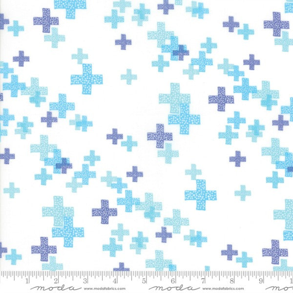 Modern Background Colorbox by Zen Chic - Periwinkle on White Pluses (1644-13)