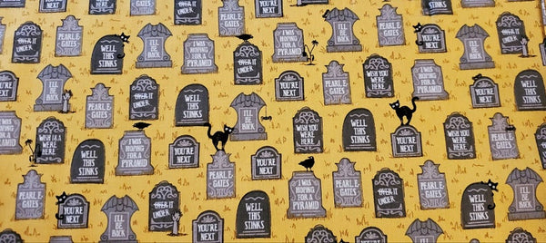 Boos and Ghouls for Ink and Arrow for QT - Headstones in Yellow (1649-26564-S)