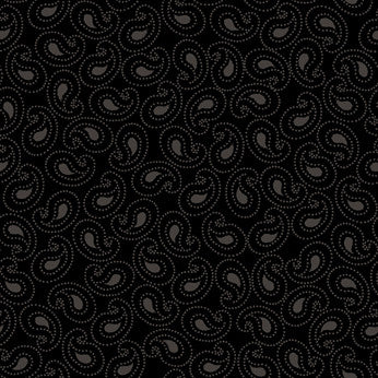 Quilting Illusions by Quilting Treasures - Tonal Paisley Black  (21519-J)