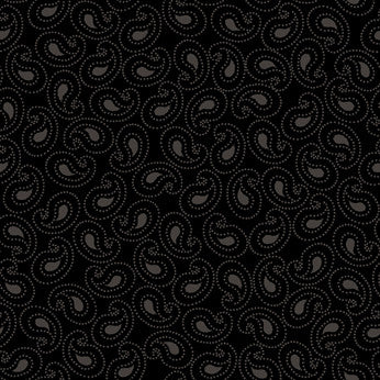 Quilting Illusions by Quilting Treasures - Tonal Paisley Black  (1649-21519-J)