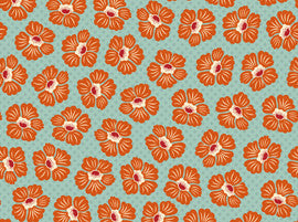 Dominique by Denise Urban - Tossed Flower Heads Cypress Blue (22330-Q)