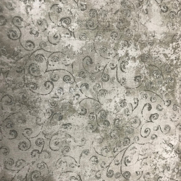 QUILTING TEMPTATIONS - Blender in Driftwood - Floral Swirl Swirls Cotton Quilt Fabric - Quilting Treasures Fabrics - 22542-AK