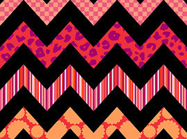 Chevron Chic by Studio 8 - Patterned Chevron Black Fuchsia (22719-JV)