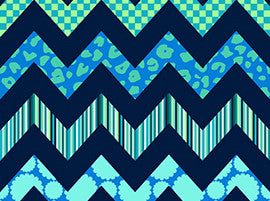 Chevron Chic by Studio 8 - Patterned Chevron Navy Aqua (22719-NQ)