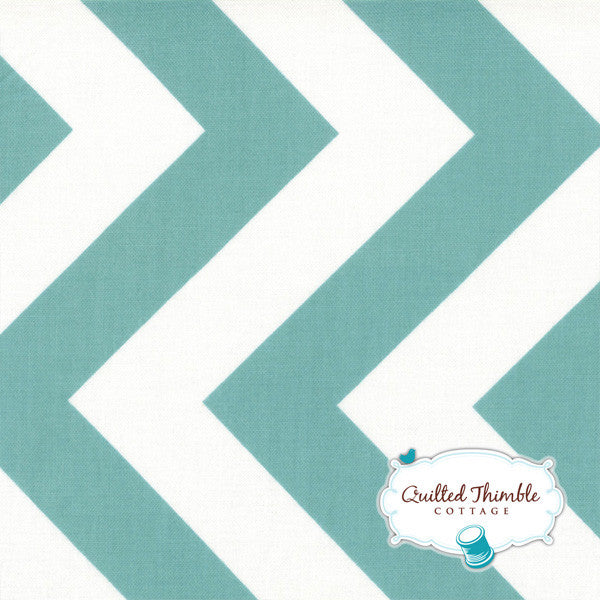 Half Moon Modern by Moda Fabrics - Aqua Big Zig Zag (32349-22)