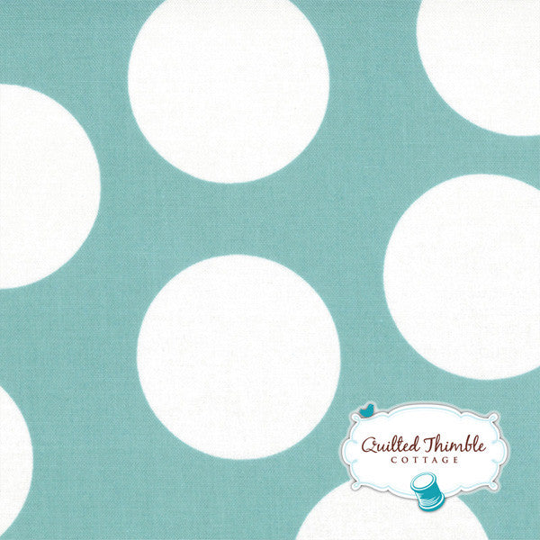 Half Moon Modern by Moda Fabrics - Aqua Big Dots (32357-33)