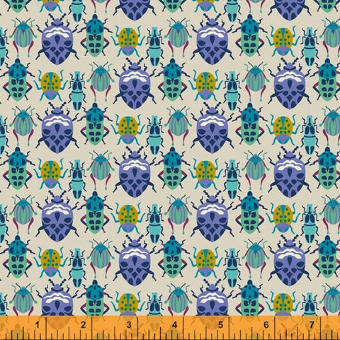 Eden by Sally Kelly for Windham Fabrics - Blue Bug Race (52806-4)