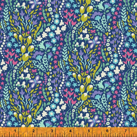 Eden by Sally Kelly for Windham Fabrics - Flower Blanket Periwinkle (52809-4)