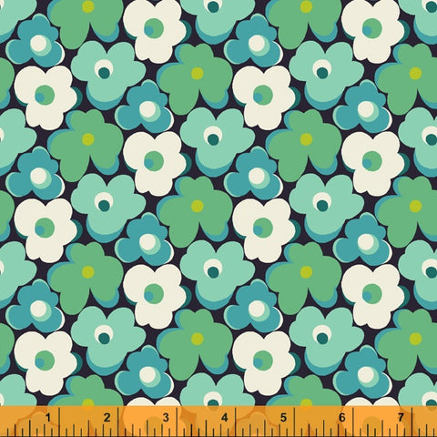 Eden by Sally Kelly for from Windham Fabrics - Flower Bump Teal (52810-9)