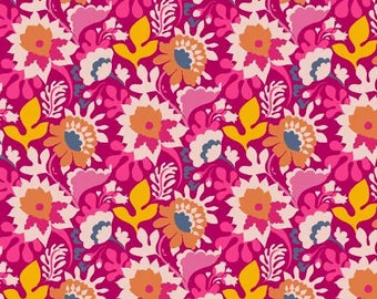 Eden by Sally Kelly for Windham Fabrics - Flower Trail Hot Pink (52811-11)