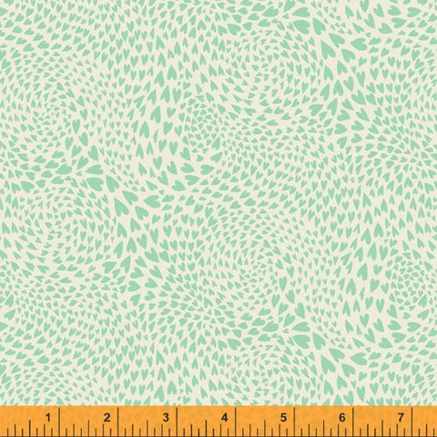 Eden by Sally Kelly for Windham Fabrics - Swirl of Hearts Green (52813-14)