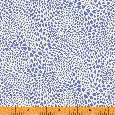 Eden by Sally Kelly for Windham Fabrics - Swirl of Hearts Periwinkle (52813-4)