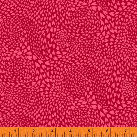 Eden by Sally Kelly for Windham Fabrics - Swirl of Hearts Red (52813-8)