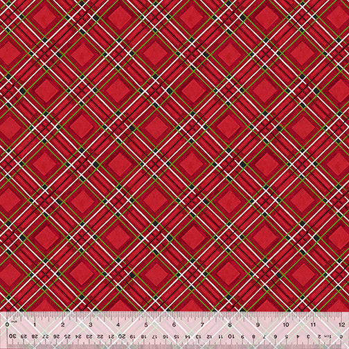 Holiday Greetings by Jean Plout for Windham Fabrics- Red Plaid (53608-5)
