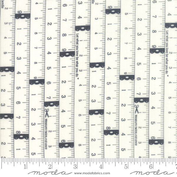 Little Snippets by Bonnie and Camille - Measure Twice in Charcoal and Cream (55181-26)