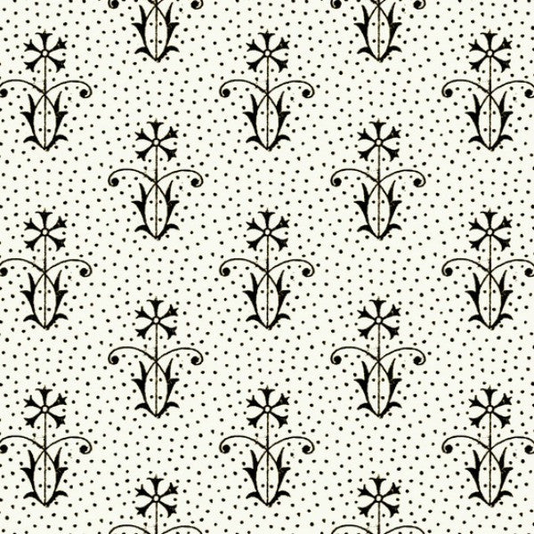Letter Stitch by Janet Wecker-Frisch - Floral and Dot in Cream (24058-E)