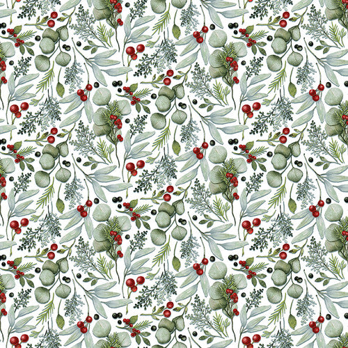 StudioE Designs - Winter white w/green print (7223-68)