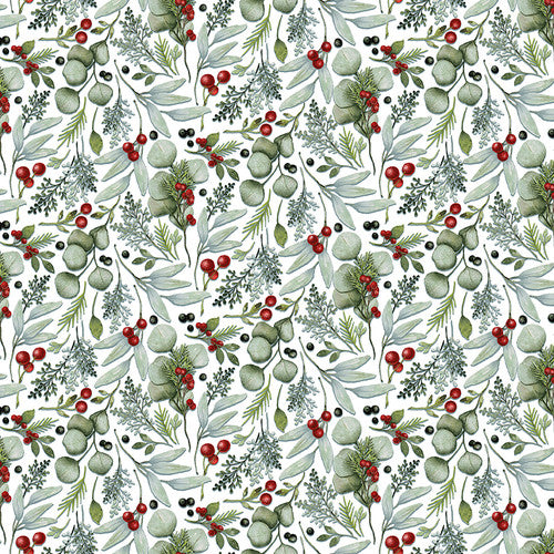 StudioE Designs - Winter white w/green print (7223-68)