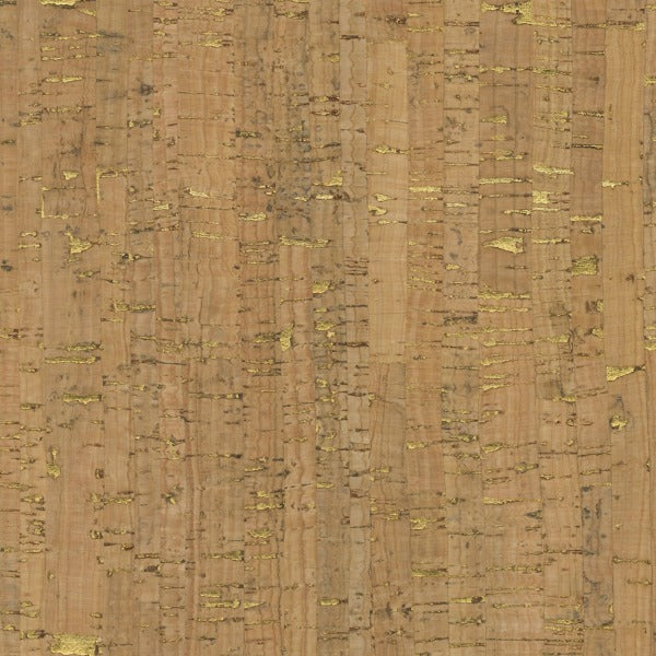 Natural Real Cork Fabric with Metallic Gold (50108CM-1)