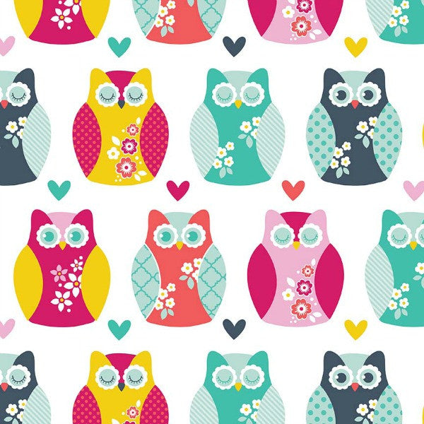 Alpine Fabrics by Carly Griffith - Owls in Multi FLANNEL (F2119-MULTI)