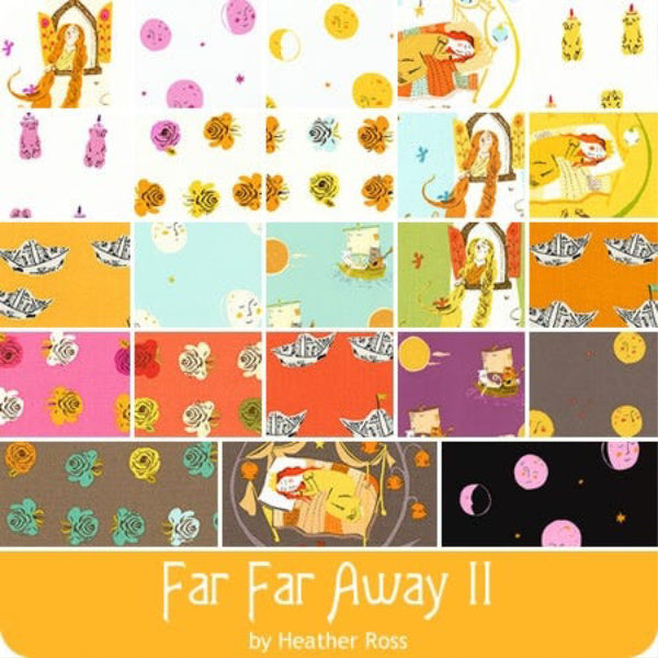 Far Far Away II by Heather Ross - Moons in Yellow (51200-4)