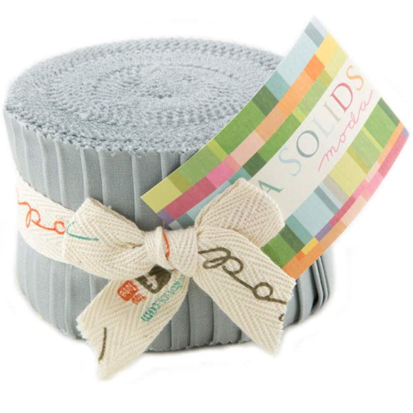 Bella Solids by Moda Fabrics - Jelly Roll - Silver (9900JJR-183)