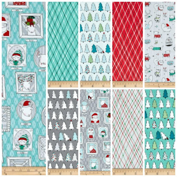 Mingle & Jingle by Alicia Jacobs Dujets for Ink & Arrow Fabrics - Christmas Trees in White (25919-Z)