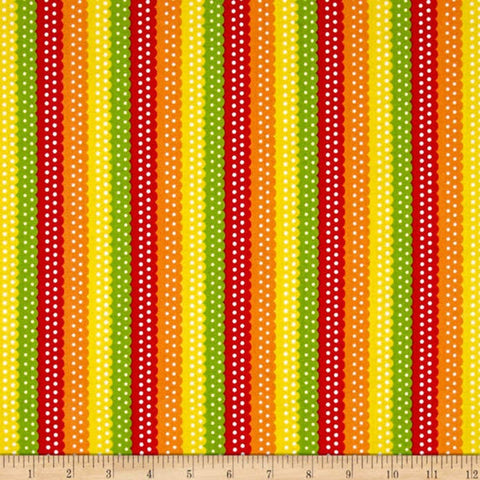 On the Road - Ribbon Stripe in Tomato - Studio 8 for Quilting Treasures (26198-R)