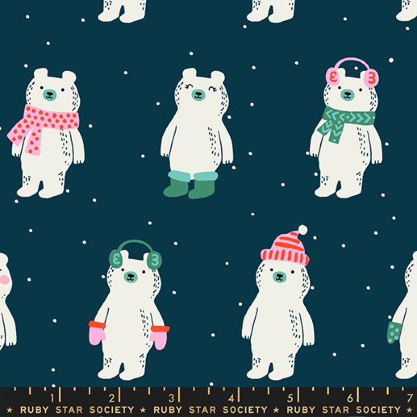 Flurry by Kimberly Kight - Snow Bears in Peacock (RS5028-13)
