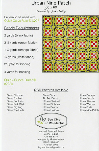 Pattern - Urban Nine Patch by Sew Kind of Wonderful (SKW109)
