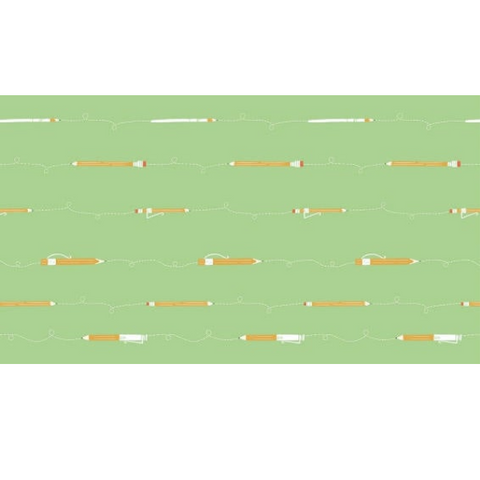 Supernova by Rae Ritchie for Dear Stella - Pencils in Light Green (SRR-802)