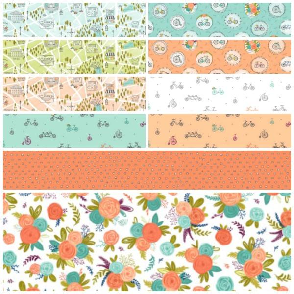 Scenic Route by Alicia Jacobs Dujets for Ink & Arrow Fabrics - Bike Path in Pale Aqua (26919-Q)