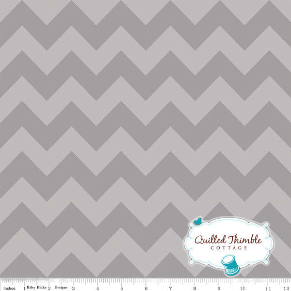 Chevrons by Riley Blake Designs - Medium Gray Tonal (C380-41)