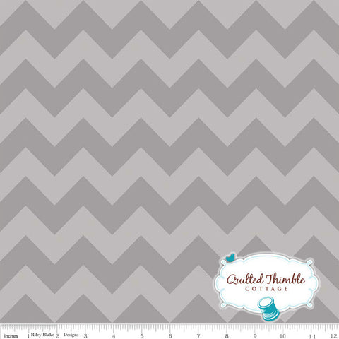 Chevrons by Riley Blake Designs - Medium Gray Tonal (C380-41)