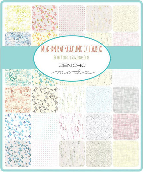 Modern Background Colorbox by Zen Chic - Peony Crosses on White (1645-13)