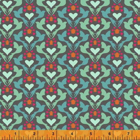 Eden by Sally Kelly for Windham Fabrics - Dovelove Grey (52808-7)