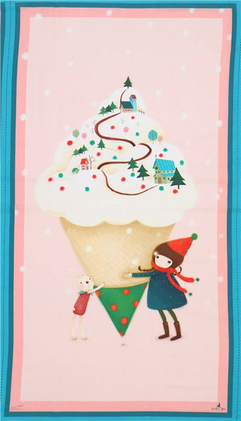 QT Fabrics Santoro London Kori Kumi Warm Wishes Ice Cream panel (240075)