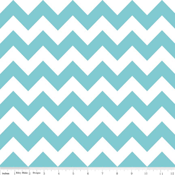 Chevrons by Riley Blake Designs - Medium Aqua (C320-20)